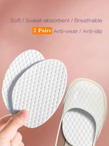 1-5 Pairs Of Women's Viscose Front Pad Half-Size Cushions, Sweat-Absorbent, Breathable, Anti-Friction, Anti-Slip Insoles For Loafers, High Heels, Barefoot, Suitable For All Seasons