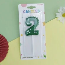 1 件绿色恐龙主题生日数字 0-9 蜡烛套装，派对、生日、周年纪念蛋糕装饰 - 恐龍數字蠟燭 - 查看 16