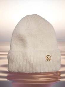 Neue Strickmütze für Damen für Herbst/Winter, thermisch gefüttert, dick, warm, vielseitig, mit Buchstaben, bohemian, lässig, elegant, vintage, Straßenmode, Material aus Polyester, Halloween