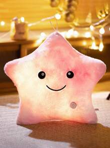 1 pièce Coussin en peluche Pentagramme lumineux, peluches étoilées lumineuses, jouets en peluche lumineux mignons, poupées en peluche douces, faveurs de fête, décoration de fête, faveurs pour les vacances, décoration de la maison, un bon choix (sans pile), décoration de chambre, chambre d'enfant, Squishmallow, jouets lumineux, peluches, peluches mignonnes, peluche violette, coussin pour enfants