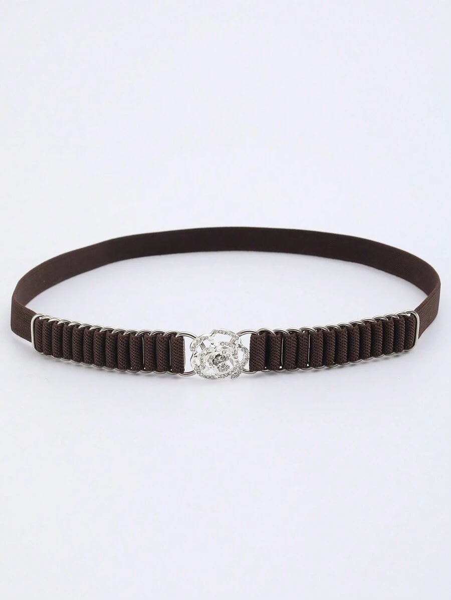 1 chiếc thắt lưng thun trang trí ren, ngọc trai và hoa giả cho nữ, phong cách kỳ nghỉ - A - Xem 1