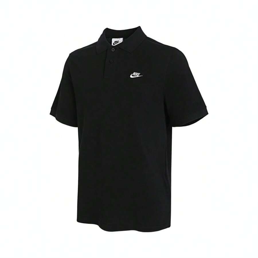 2024 男友风格男款 Nike Club SS Polo Pique Polo 针织领短 T 恤，TFN3895-010 - 黑色 - 查看 1