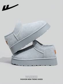 WARRIOR 1 Pair Women's Thermal-Lined Snow Boots, Thick-Soled Winter Boots With Pull-On Design, Fashionable Short Booties For Outdoor Wear, Keeping Warm & Stylish, Women's Wool-Lined Winter Boots, Comfort And Style Combined