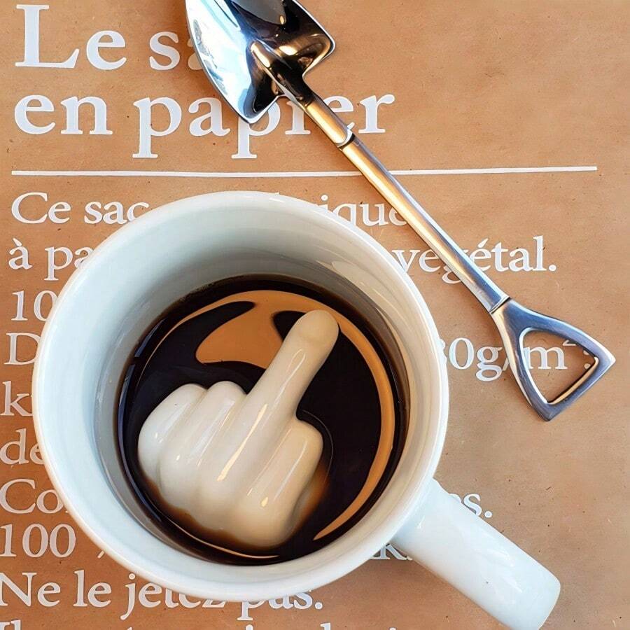 1 pieza Taza de agua de 8 onzas con estilo Ins, taza de café de cerámica, taza de bebida de moda, diseño personalizado, que muestra actitud, sensación cómoda, adecuada para uso en el hogar y la oficina, es un regalo exclusivo para familiares y amigos, adecuada para el ocio y el trabajo en el hogar, vuelta al colegio