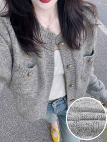 女士针织开衫，柔软舒适，优雅气质，春秋季