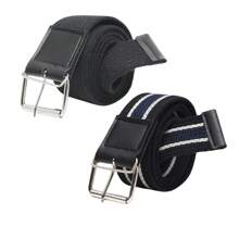 Kit With 2 Men's Canvas Belts Grosgrain Fabric Roller Buckle High Quality - 黑灰色 - 查看 3