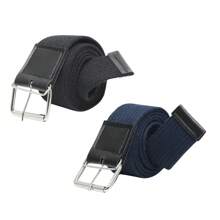 Kit With 2 Men's Canvas Belts Grosgrain Fabric Roller Buckle High Quality - 黑灰色 - 查看 2