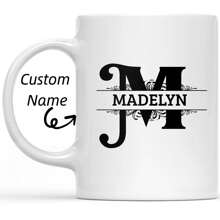 Custom 1pc Letter A-Z Christmas Coffee Mug For Office And Home, 11oz Alphabet Ceramic Coffee Mug, Birthday Gifts For Women, Mom, Best Friend, Bride, Bridesmaid Gift, White Tea Cup, Thanksgiving / Christmas Gift (11oz)