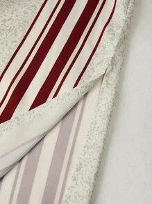 Men's Moroccan Muslim Traditional Loose Striped Long Sleeve Hooded Robe, Elegant & Comfortable - Beige - View 5