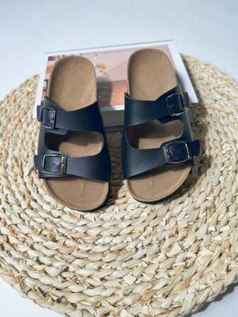 Unisex Kids' Flat Non-Slip Sandals, Comfortable Lightweight Casual Open Toe Beach Clogs