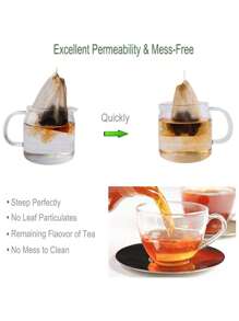 Disposable Tea Filter Bags For Loose Tea, Wood Pulp Material, And Compostable, Unbleached Empty Tea Infuser Sachets With Drawstring - Apricot - View 10