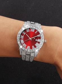 3 Pieces Set: Streetwear Necklace And Bracelet, Quartz Analog Calendar Watch For Boy, Suitable For Holidays