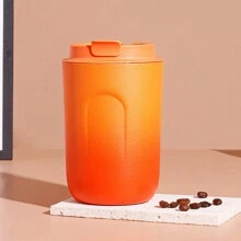 1pc Mini Stainless Steel Insulated Coffee Cup, Fashionable Gift Mug, Compact & Portable, Comfortable Grip, One-Click Open/Close, Essential For Street, Office, Coffee, Tea - Multicolor - View 7