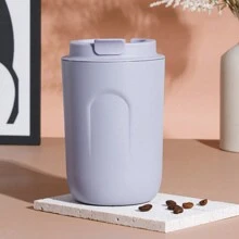 1pc Mini Stainless Steel Insulated Coffee Cup, Fashionable Gift Mug, Compact & Portable, Comfortable Grip, One-Click Open/Close, Essential For Street, Office, Coffee, Tea - Multicolor - View 10