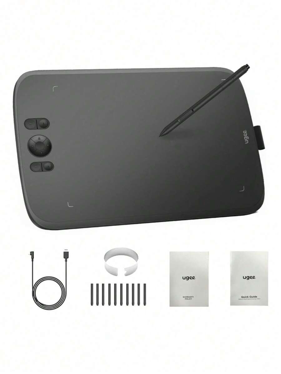 Ugee M808 Drawing Tablet 25.4x15.9cm 8 Keys 16k Pen - 黑色 - 查看 1