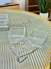 1 Juego de Plato Pequeño de Aperitivos con Soporte de Hierro, Estilo Moderno Lujoso, Usado para Almacenar Aperitivos, Dulces, Galletas