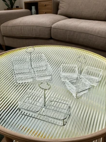 1 Juego de Plato Pequeño de Aperitivos con Soporte de Hierro, Estilo Moderno Lujoso, Usado para Almacenar Aperitivos, Dulces, Galletas