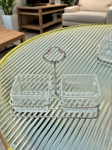 1 Juego de Plato Pequeño de Aperitivos con Soporte de Hierro, Estilo Moderno Lujoso, Usado para Almacenar Aperitivos, Dulces, Galletas