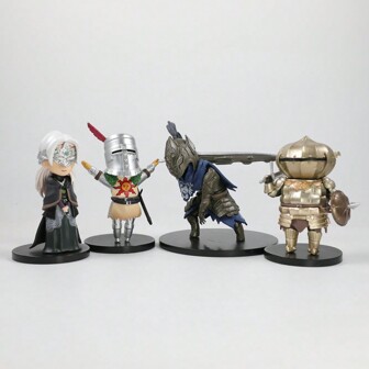4 件轻微瑕疵 Fighter Knight 活动人偶盒、汽车装饰品、圣诞礼物