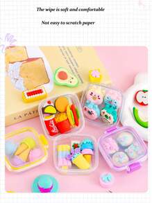 1/4 hộp tẩy trang hình hộp đựng đồ tráng miệng Bento dễ thương, tẩy rất dễ thương, thích hợp làm quà tặng tiệc khen thưởng lớp, quà tặng bạn học, quà tặng sinh nhật, quà tặng cho học sinh. - Nhiều màu - Xem 4
