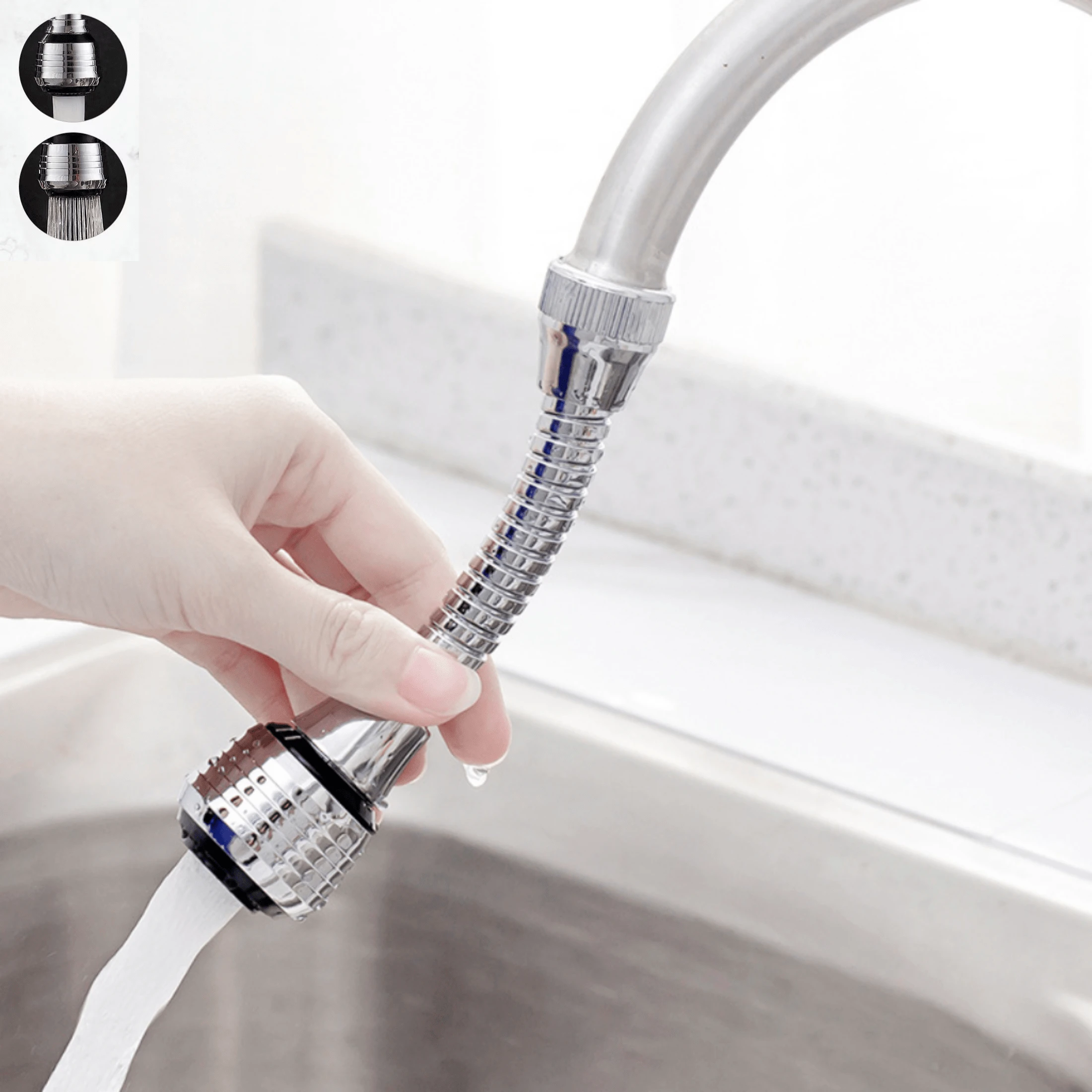 1pc Kitchen Sink Faucet Extension Hose, 201 Stainless Steel Body ...