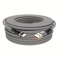 6A Fast Charging USB Type-C Cable, Fabric Flat Shape, 50-80W Power, Data Sync, USB To Type-C, Durable Nylon And Fishnet Double Weave, Compatible With Samsung, Camera, PS5, PS4 - Multiple Lengths