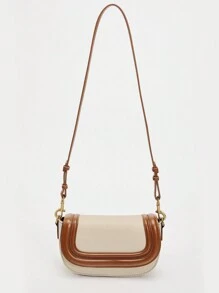 Bolso de mujer Y2Y con correa cruzada ancha, de color negro y estilo casual - Beis - Ver 5