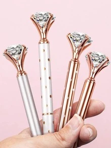 6支装钻石笔，带大水晶，漂亮闪光圆珠笔，适合女士和女孩的礼物 - 彩色 - 查看 2