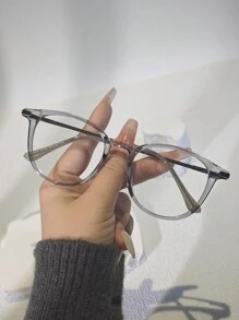 1 件男女通用简约透明镜片金属框架镶嵌眼镜，适合电脑阅读，适合近视眼镜配置 - 多色 - 查看 5