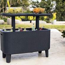 Keter 60 Litre Cool Box (63 US Quart) Bevvy Bar Cooler Party/Garden Table - Grey - View 2