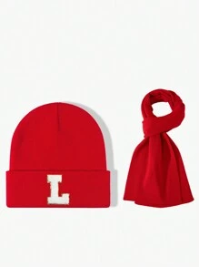 1 件秋冬弹力针织帽，时尚街头嘻哈风格，26 个字母刺绣无檐便帽，Y2K 保暖无檐帽，男女通用