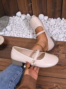 女士珍珠带方头高跟正装鞋 - 米色 - 查看 2