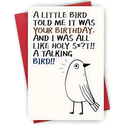 1 PC Charming Bird Theme Birthday Card With Envelope - Ideal For Everyone, Festive And Special Occasions,Back To School,School Supplies