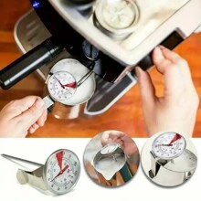 1 Stück Edelstahl Kaffee Thermometer, Küchen Milch Stifttyp mit Clips, präzises Thermometer, herausziehbare Blumennadel für handgebrühten Kaffee
