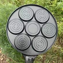 多功能铝制煎锅，配有 7 个可爱卡通模具 - 适用于鸡蛋、煎饼和饺子 | 家庭厨房和户外露营的完美选择 - 黑色 - 查看 10