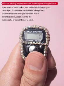1 pieza Contador electrónico LCD de 5 dígitos con pantalla numérica, contador de dedos compacto, adecuado para entrenamiento deportivo - Multicolor - Ver 10
