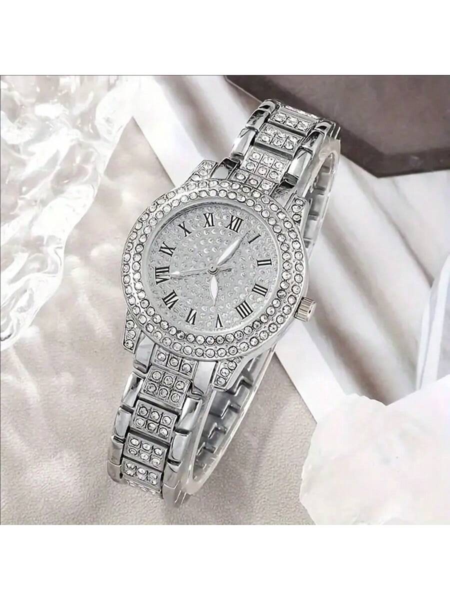 7 قطع مجموعة ساعة يد كوارتز أنيقة وإكسسوارات، تشمل...