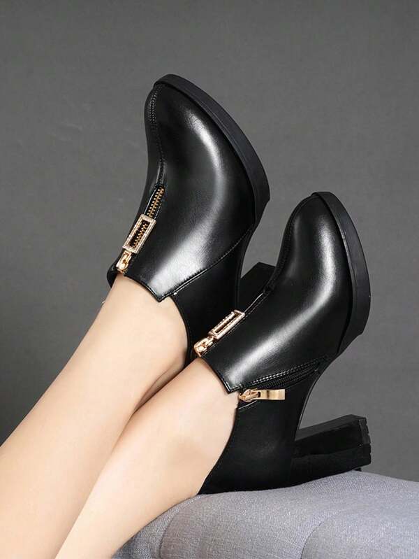Escarpins à talons hauts pour femmes, bout rond, talons épais. Chaussures de mode confortables pour le travail de bureau. Chaussures de danse à plateforme étanche à la bouche profonde, convenant aux modèles de cheongsam et de défilé