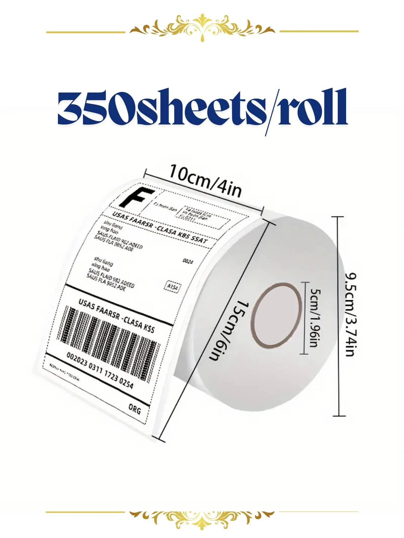 350 Labels/Roll, 4 Inches X 6 Inches Thermal Labels, Shipping Package ...
