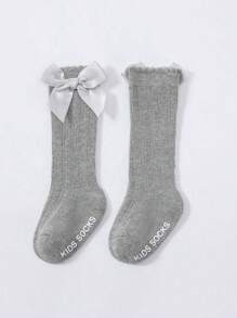 5 双大蝴蝶结蕾丝短袜，防滑，儿童款，公主款，适合春夏秋冬 - 粉色 - 查看 8