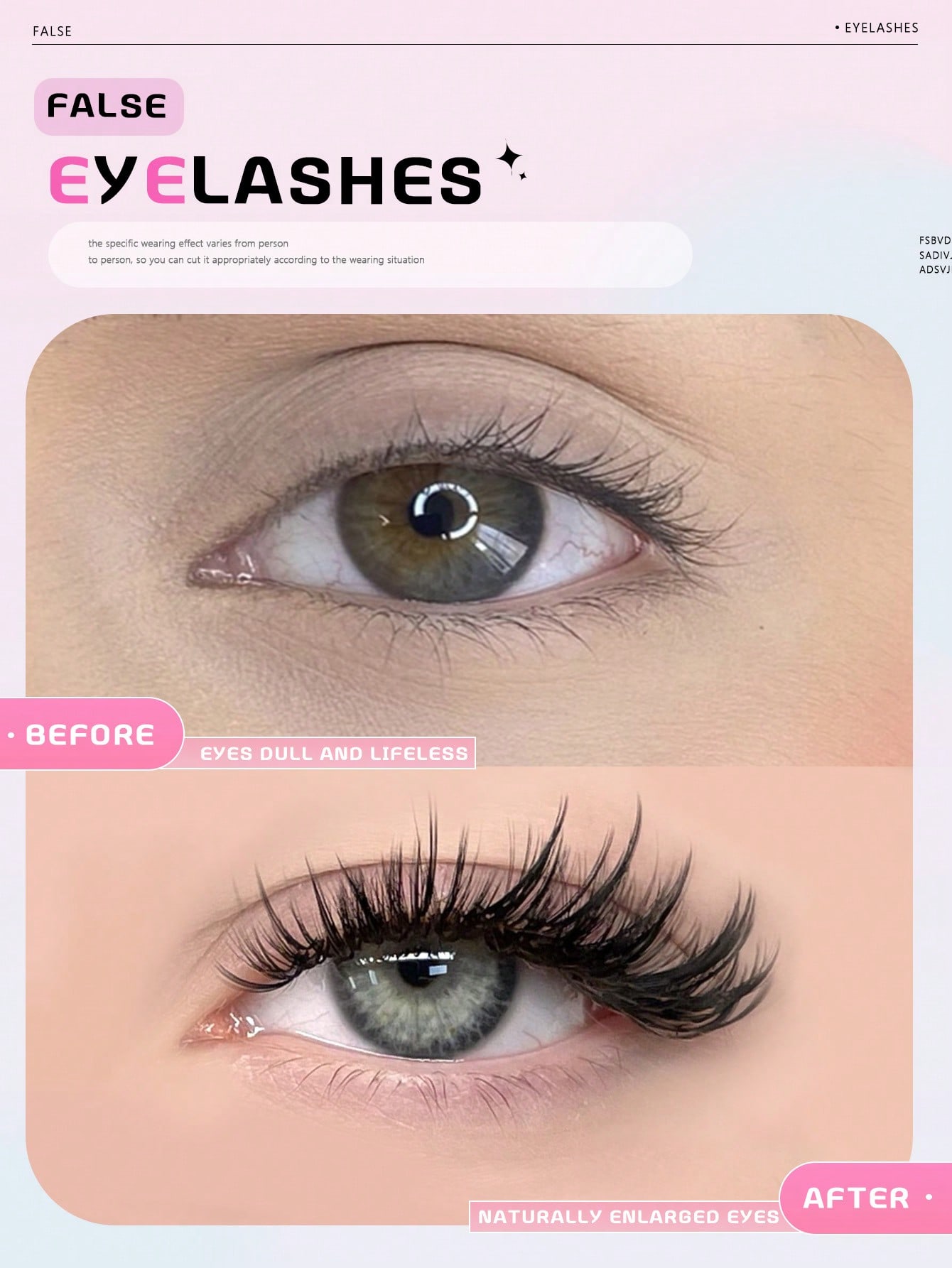 طقم 6 أزواج من رموش عيون القطة والثعلب من الفرو ال...