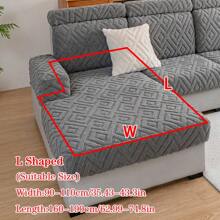 1pc Winter Thick Plush Jacquard Nonslip Sofa Seat Cushion Cover, Simple Modern Soft Skin-Friendly Pet-Proof Elastic Sofa Slipcover, Autumn/Winter Pet Semi-Covered Sofa Seat Pad, Anti-Cat Scratch Sofa Skirt Fit For L-Shaped Combination Sofa And 1/2/3/4 Seater Sofa (Sold Individually) - Dark Grey - View 18