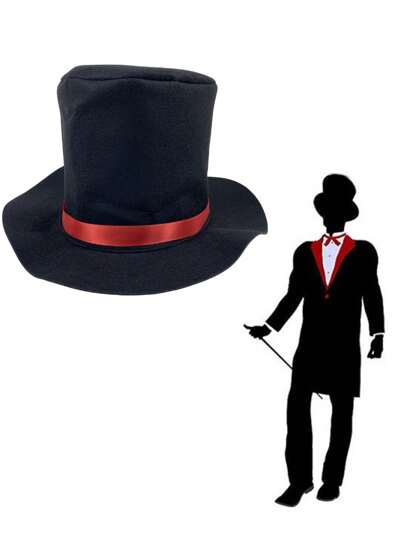 1 st Vikbar lyxig svart topphatt Vuxen trollkarlhatt Jazzhatt Scenshow Mode Festdräkt Gentlemanhatt Filthatt Trollkarlkostym Cosplay rekvisita Festtillbehör Steampunk Cirkusdirigent Karaktär Lek Män Kvinnor