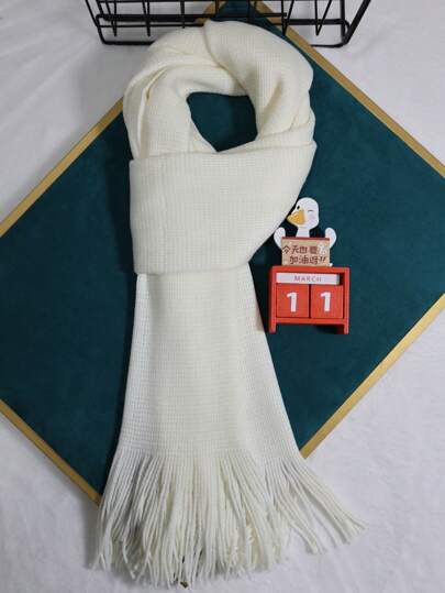 1 st enfärgad herrhalsduk avslappnad akrylhalsduk, höst-/vinteraccessoarer för män