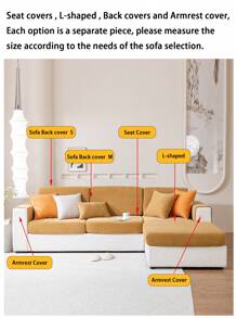 1pc Universal Chenille Jacquard Non-Slip Sofa Seat Cushion Cover, Style Soft Skin-Friendly Pet Proof Elastic Sofa Slipcover, Spring/Autumn Anti-Cat Scratch Sofa Pad Fits L-Shaped Combination Sofa And 1/2/3/4 Seater Sofa (One Piece Sold) - Brown - View 11