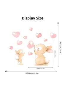 1pc Colorful Cartoon Heart-Shaped Wall Sticker, Cute Girly Style Room Bedroom Background Wall Decor Stickers Personalised Stickers