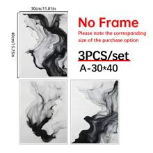 3pcs Abstract Ink Flow Triptych Canvas Wall Art, Set Of 3 Frameless Posters, Liquid Smoke Design For Modern Home Office, Living Room, Bedroom Decor, Art Deco Minimalist Style Wall Hanging - Indoor Use,Canvas Wall Poster, Bedroom Living Room Hallway Decoration Gifts Birthday Graduation - Multicolor - View 14