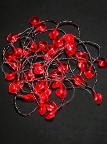 19ft 40LED Valentine's Day Decorations String Lights, Heart Shape Hanging Garland Valentine's Day Decor For Indoor Outdoor Home Room Party Wedding,Heart String Lights, Heart Fairy String Lights Battery Operated Room Decor - 紅色 - 查看 4