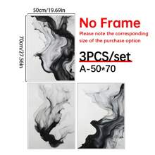 3pcs Abstract Ink Flow Triptych Canvas Wall Art, Set Of 3 Frameless Posters, Liquid Smoke Design For Modern Home Office, Living Room, Bedroom Decor, Art Deco Minimalist Style Wall Hanging - Indoor Use,Canvas Wall Poster, Bedroom Living Room Hallway Decoration Gifts Birthday Graduation - Multicolor - View 16