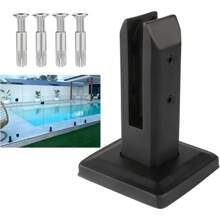 LukLoy Stainless Steel Glass Clamp Glass Spigots Post Balustrade Stairs Railing Pool Balcony Fence Floor Glass Mounting Brackets (Black Finish, 10 Pack, NW 1.2kg) - Gói 10 - Xem 7